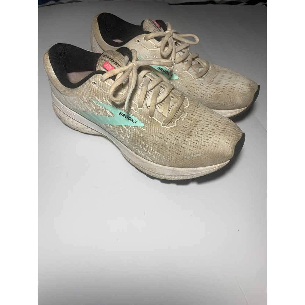 Brooks Ghost 13 Womens Running Shoes White Size 9 Low Top Sneakers